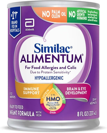 Similac Alimentum With 2’-Fl Hmo Hypoallergenic Infant Formula, For Food Allergies And Colic,* Suitable For Lactose Sensitivity, Ready-To-Feed Baby Formula, 8-Fl-Oz Can, Pack Of 24