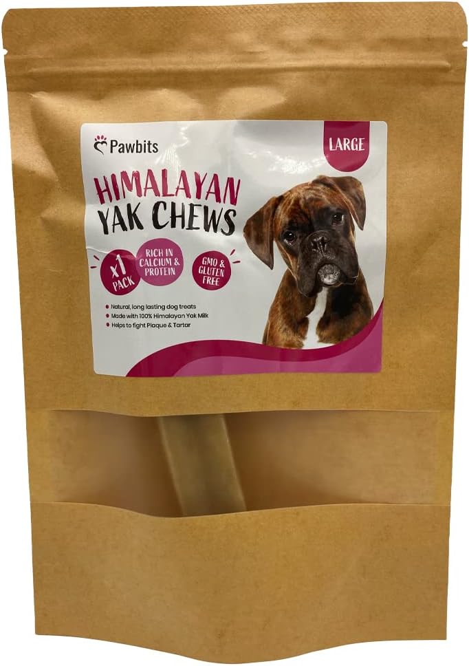 Pawbits Himalayan Yak Chew 95g - Long-lasting, Natural Yak Milk Cheese Bones for Dogs - Protein & Calcium Dental Stick for Puppy & Senior Oral Hygiene :Pet Supplies