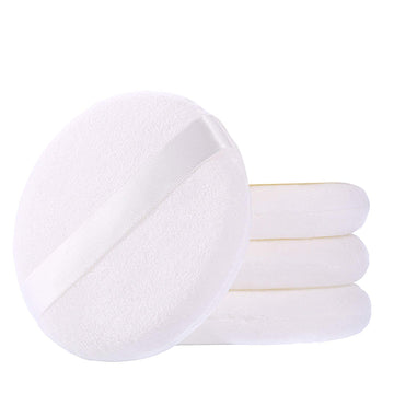 Wsyub Powder Puff, Powder Puff For Body Powder, Ultra Soft Large Velour Body Loose Powder Puff, 4.13 Inch,4Pcs?White, Round
