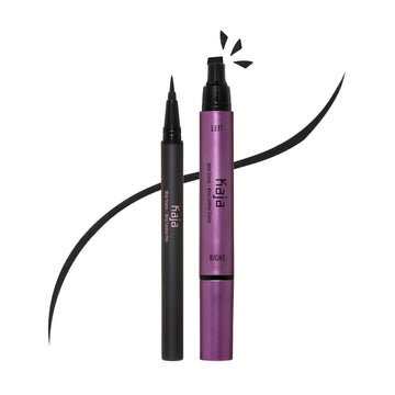 Kaja Winged Eyeliner Set - Wink Stamp Long | With Avocado Extract, Double-Ended Wing, Smudge-Proof, Waterproof, Eye Irritation Tested, Long Lasting Pencil, Colorstay, Matte Finish, Cat Eye Look