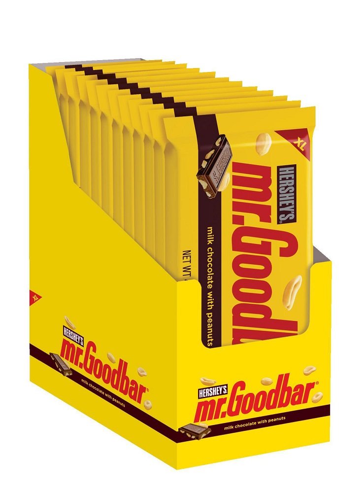 Mr. Goodbar Chocolate Candy Bar With Peanuts, 4.4 Oz, Pack Of 12