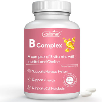 B Complex Vitamins for Women - One Tablet Per Day with Inositol and Choline | Supports PCOS, Energy, Metabolism, Memory, Mood - Genetic Expression, Hormone Production - 3 Months' Supply