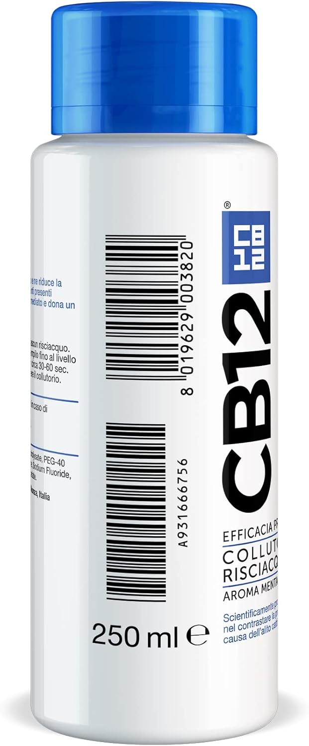 Cb12 Mint Menthol Mouthwash, Enamel Strengthening, Pleasant Breath For 12 Hours, 250 Ml (Pack Of 2)