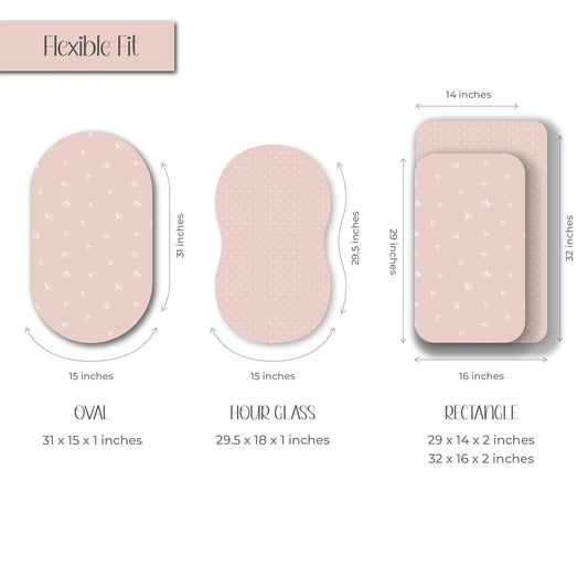 Ely’S & Co. Bassinet Sheet 2-Pack — Combed, 100% Jersey Cotton For Baby Girl — Rosewater Pink, Pin Dots & Gingko Leaves