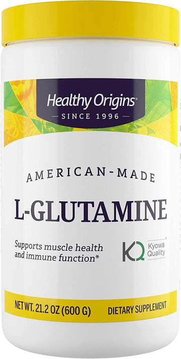 Healthy Origins L-Glutamine Powder, 600 g - Amino Acid & Muscle Strength Support - American-Made L-Glutamine Powder - Immune Support Supplement - Vegan, Non-GMO & Gluten-Free Supplement - 21.2 Oz