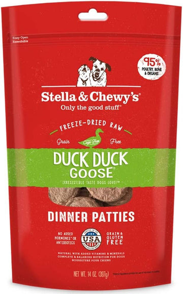 Stella & Chewy'S Freeze Dried Raw Dinner Patties – Grain Free Dog Food, Protein Rich Duck Duck Goose Recipe – 14 Oz Bag