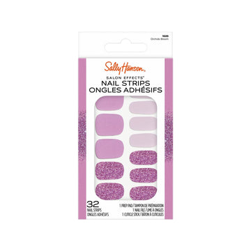 Sally Hansen Salon Effects, Orchids Bloom?, Nail Strips, No Uv Light Needed, No Dry Time, Long-Lasting, Non-Damaging, No Chipping