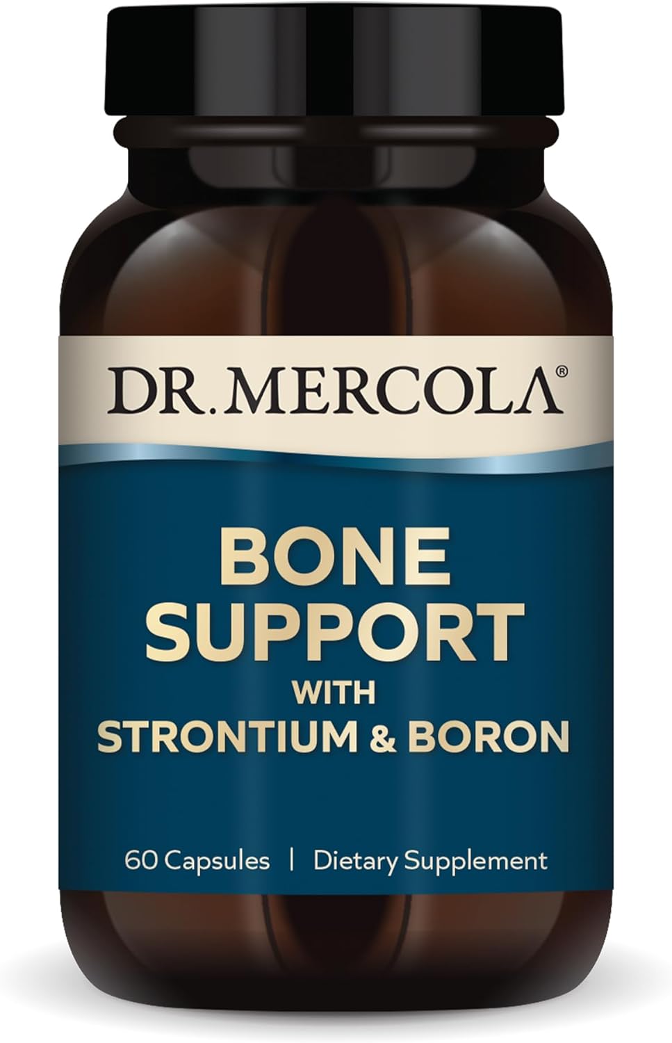Dr. Mercola Bone Support With Strontium & Boron, 30 Servings (60 Capsules), Dietary Supplement, For Bone & Joint Comfort, Non-Gmo