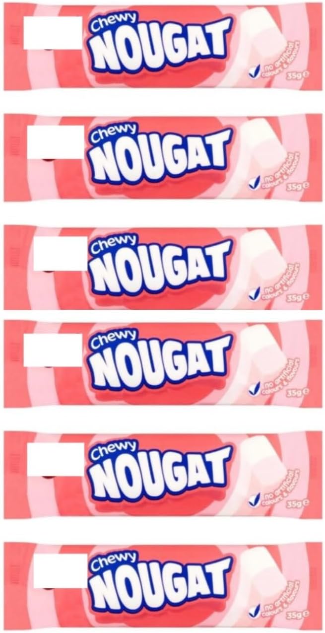 Nougat 6 X 35G Bars Multipack - Chewy Raspberry & Vanilla Flavour