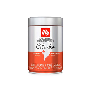 illy Coffee, Arabica Selection Whole Bean Colombia, Single Origin, Smooth with Notes of Citrus Fruits, 100% Arabica Coffee, All-Natural, No Preservatives Can (Pack of 1)