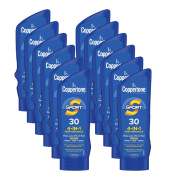 Coppertone Sport Sunscreen Spf 30 Lotion, Water Resistant Sunscreen, Body Sunscreen Lotion, 7 Fl Oz (Pack Of 12)