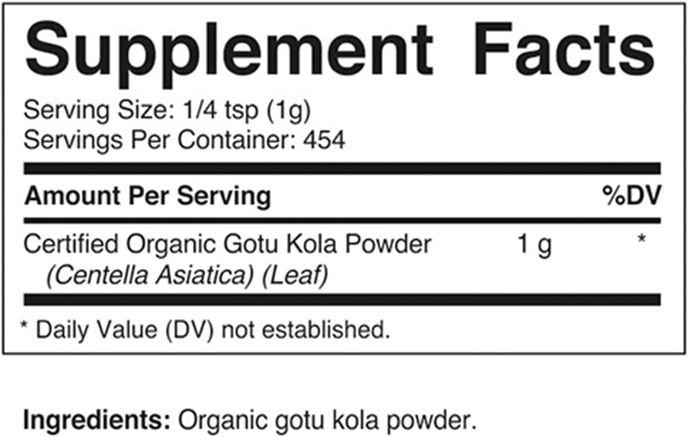 Vitamatic Certified USDA Organic Gotu Kola Powder 1 Pound (16 Ounce) : Health & Household