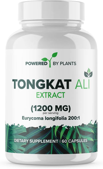 POWERED X PLANTS Tongkat Ali Extract 200:1 for Men (Longjack) Eurycoma Longifolia 1200mg - Men's Health Support, Herbal Male Performance Supplement for Stamina and Drive by PXP