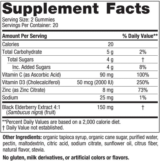 Nordic Naturals Immune Gummies, Elderberry, 40 Immune Support Gummies, Chewable Vitamins for Daily Immune Support, Non-GMO, Vegetarian, 20 Servings