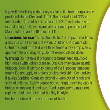 Organic Herbal Remedies 100Ml Horse Chestnut Tincture