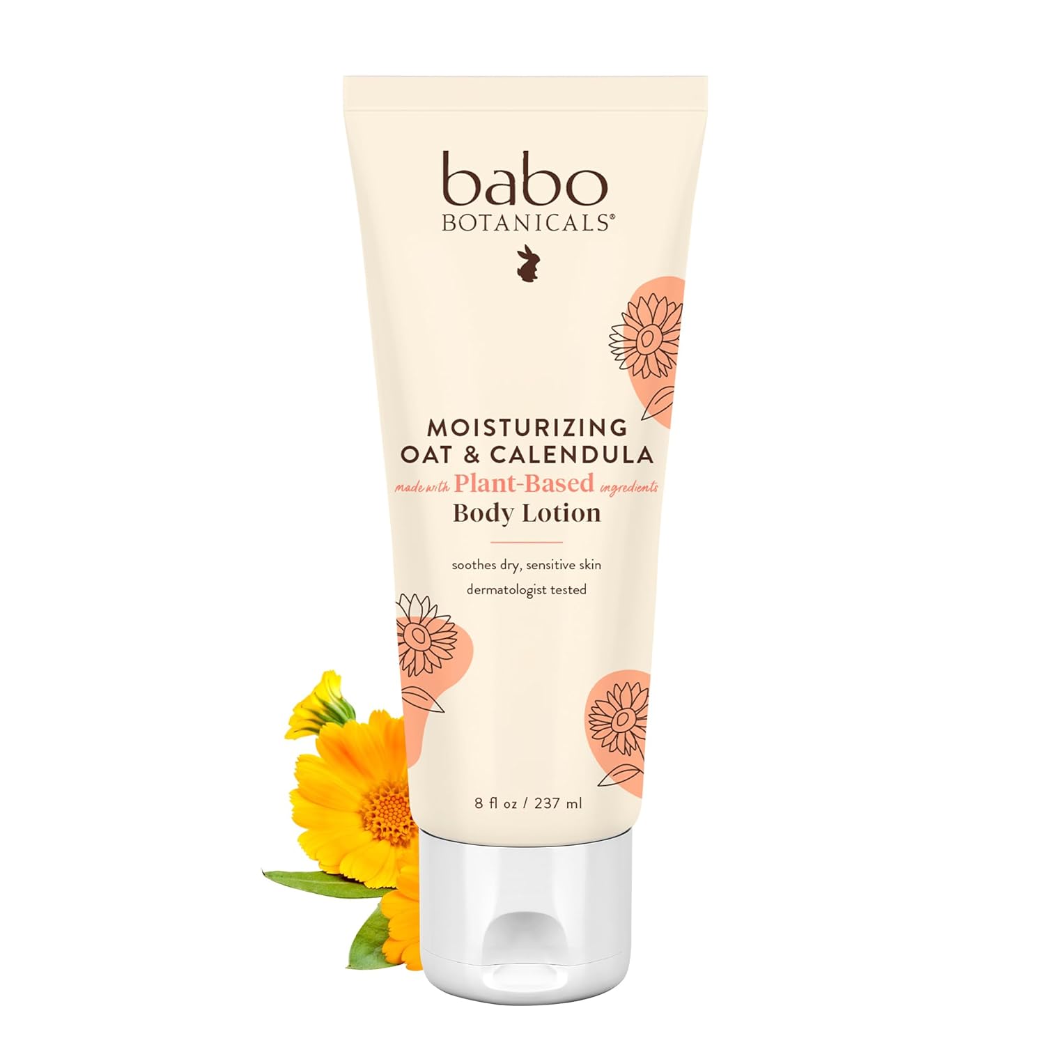 Babo Botanicals Moisturizing Oat & Calendula Body Lotion - For Dry Or Sensitive Skin - For All Ages - Vegan - Lightly Scented - 1 Or 2 Pack