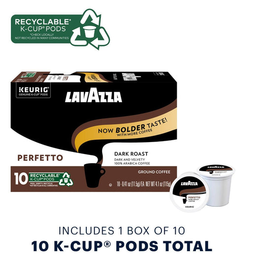 Lavazza Perfetto Single-Serve Coffee K-Cup Pods For Keurig Brewer , Dark And Velvety Roast, 10-Count Boxes (Pack Of 6)