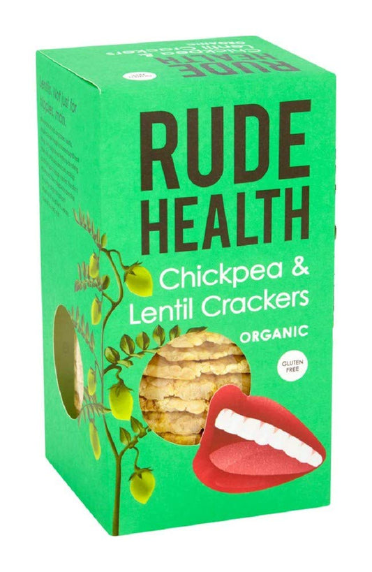 Rude Health Organic Chickpea And Lentil Crackers, 120G