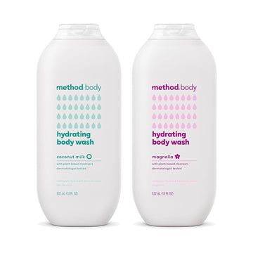 Method Hydrating Body Wash Variety Pack - Magnolia 18 fl oz + Coconut Milk 18 fl oz, Paraben and Phthalate Free