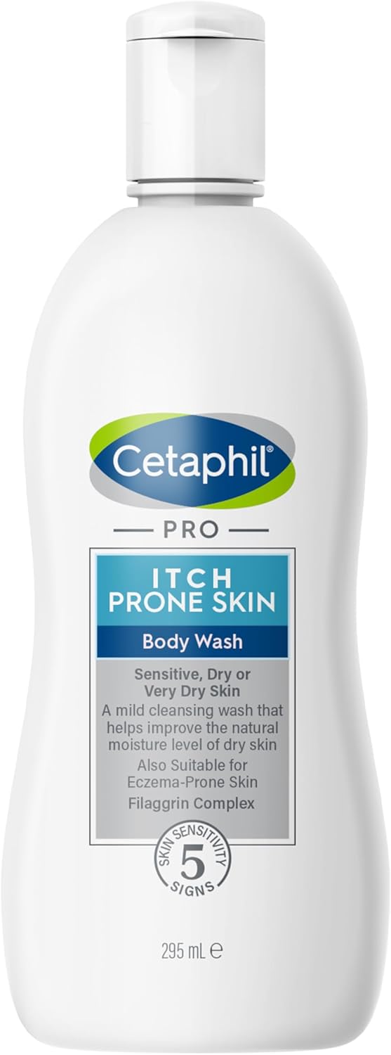 Cetaphil Pro Body Wash, 295Ml, For Itch Prone & Eczema Prone Skin, With Niacinamide & Shea Butter, Vegan Friendly