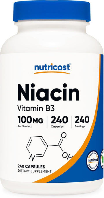 Nutricost Niacin (Vitamin B3) 100Mg, 240 Capsules - With Flushing, Non-Gmo, Gluten Free