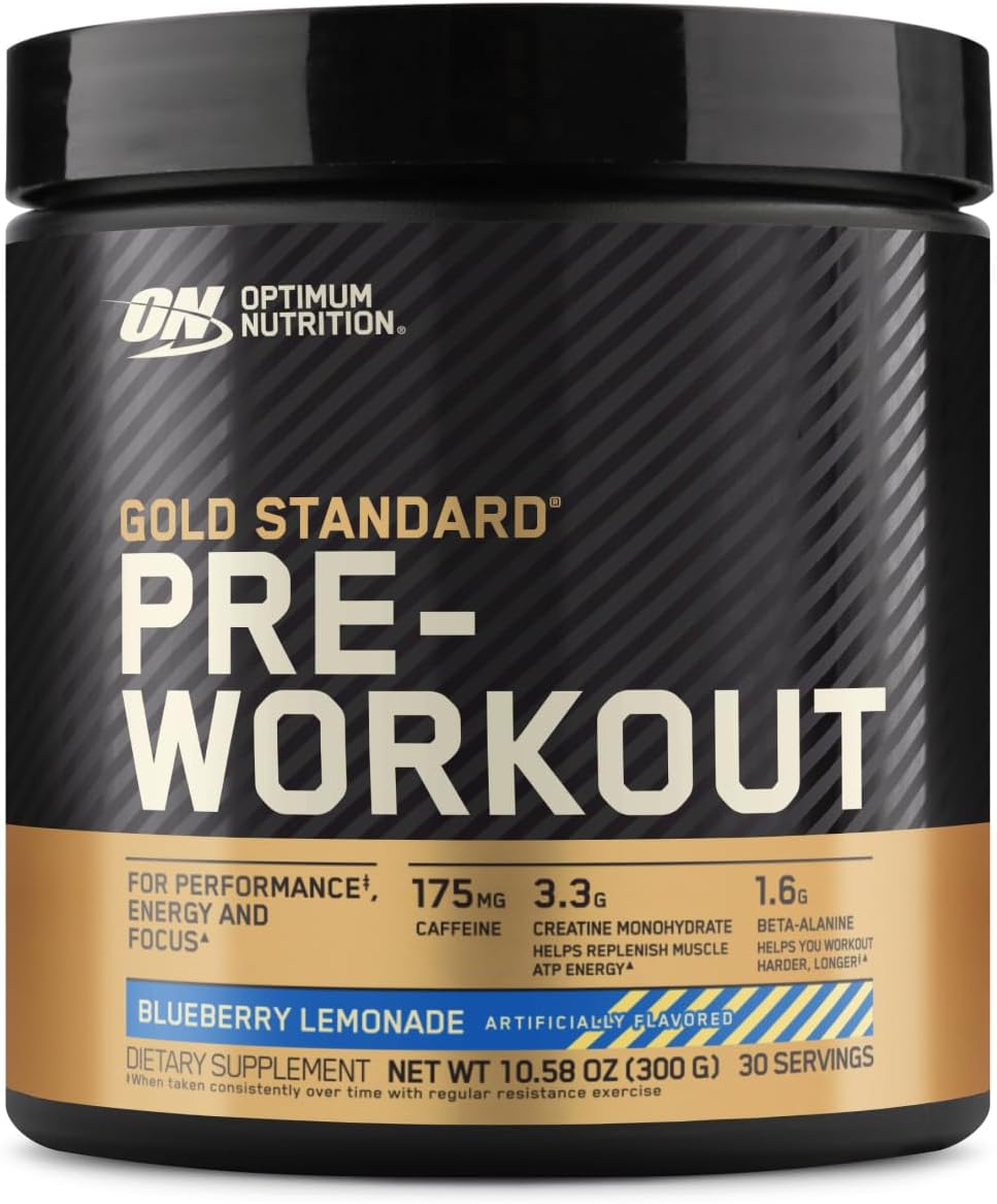 Optimum Nutrition Gold Standard Pre-Workout, Vitamin D For Immune Support, With Creatine, Beta-Alanine, And Caffeine For Energy, Keto Friendly, Blueberry Lemonade, 30 Servings (Packaging May Vary)