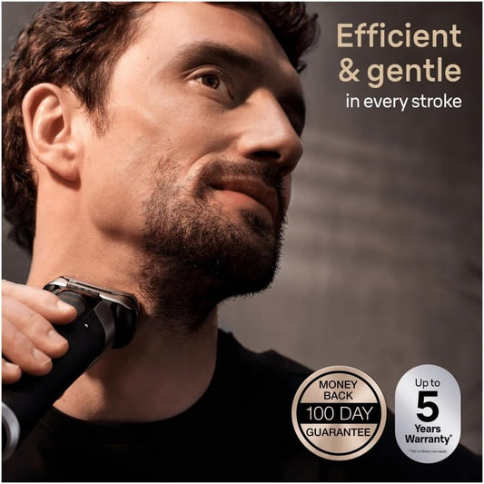 Braun Series 9 Pro+ Electric Shaver For Men, 5 Pro Shave Elements & Shave-Preparing Procomfort Head, 2In1 System, Smartcare Center, Wet & Dry Electric Razor With 60Min Runtime, 9597Cc, Silver