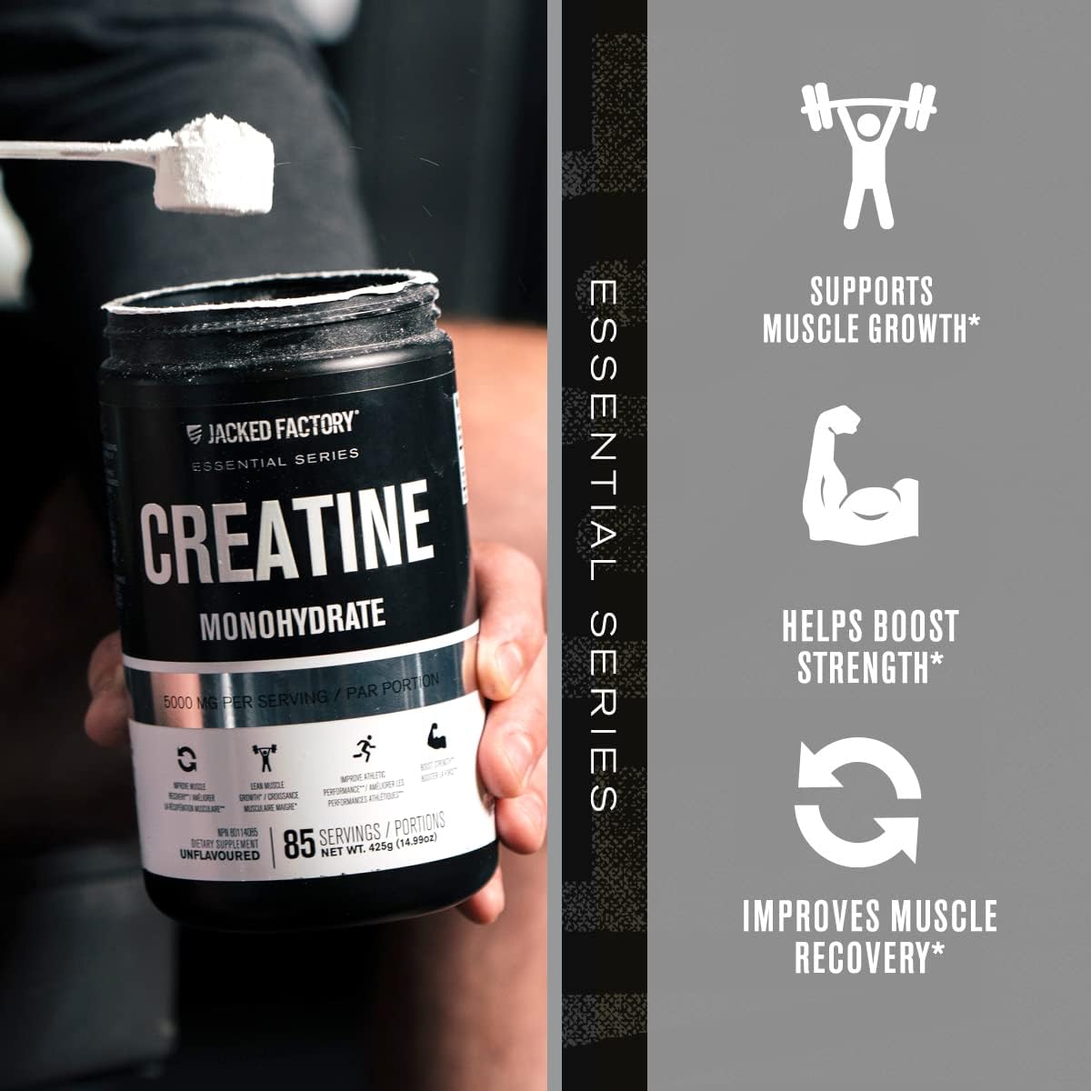 Jacked Factory X John Wick - Wick Mode Pre Workout Powder (Osaka Cherry Blossom, 40 Servings) & Creatine Monohydrate Powder (Unflavored, 85 Servings) : Health & Household