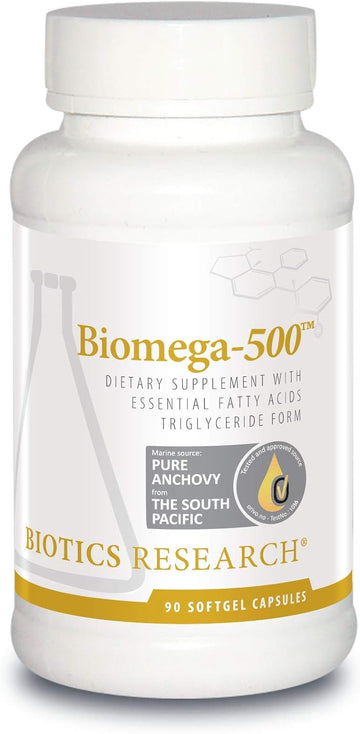 BIOTICS Research Biomega 500 Omega 3 Fish Oil Supplement, Highly Conce