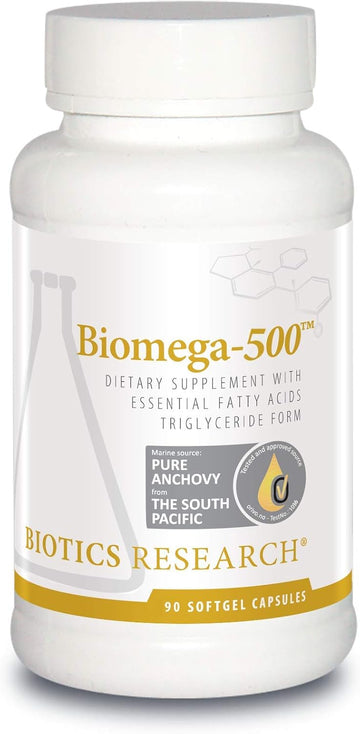 Biotics Research Biomega 500 Omega 3 Fish Oil Supplement, Highly Concentrated Fish Oil With Epa/Dha, Omega 3 Fatty Acids, Supports Immune And Cardiovascular 90 Softgels