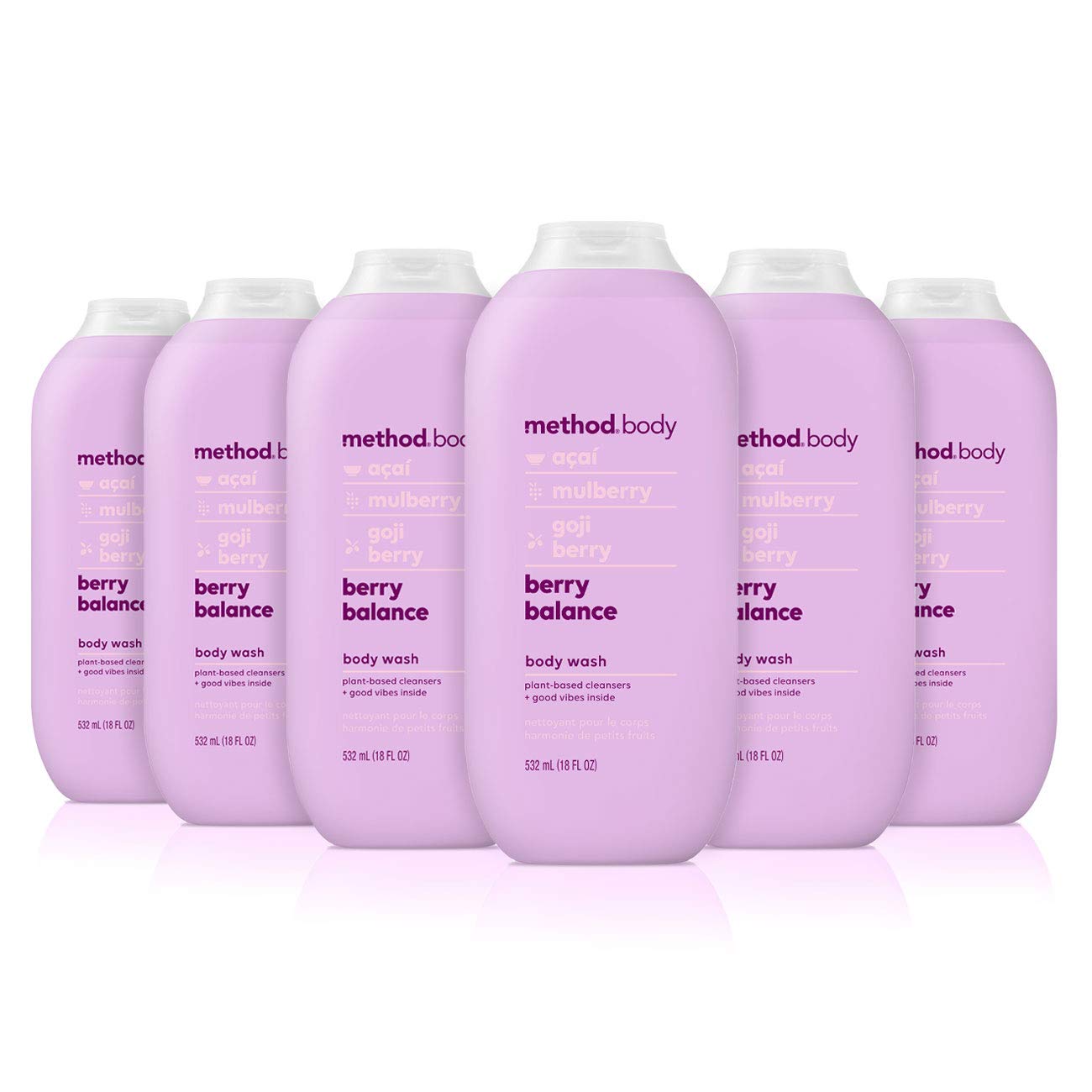 Method Body Wash, Berry Balance, Paraben and Phthalate Free, 18 oz (Pack of 6)