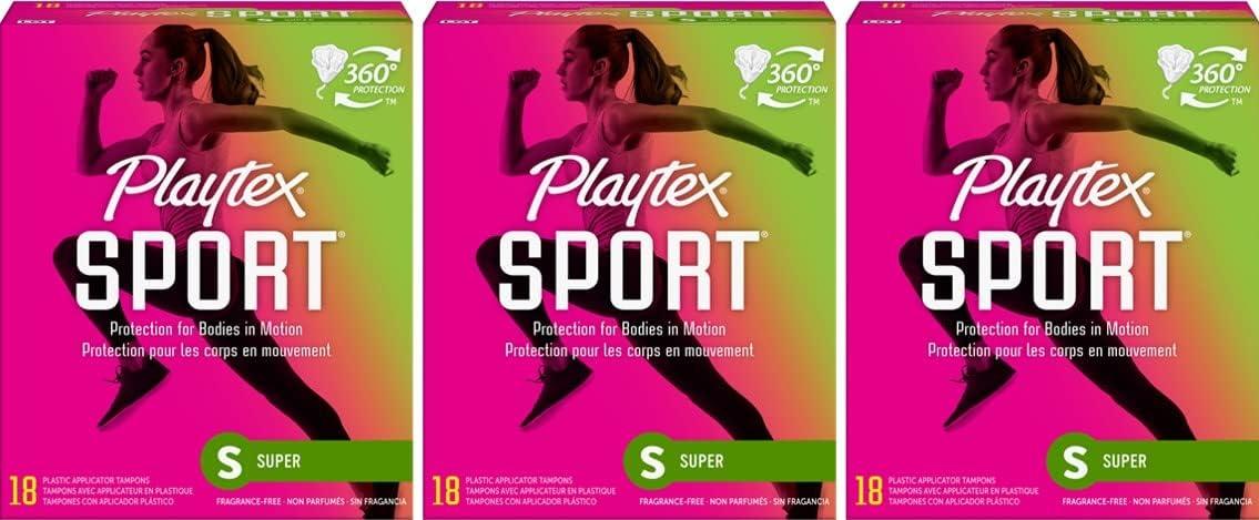 Sport Tampons, Super Absorbency, Fragrance-Free - 54ct (3 Packs of 18ct)