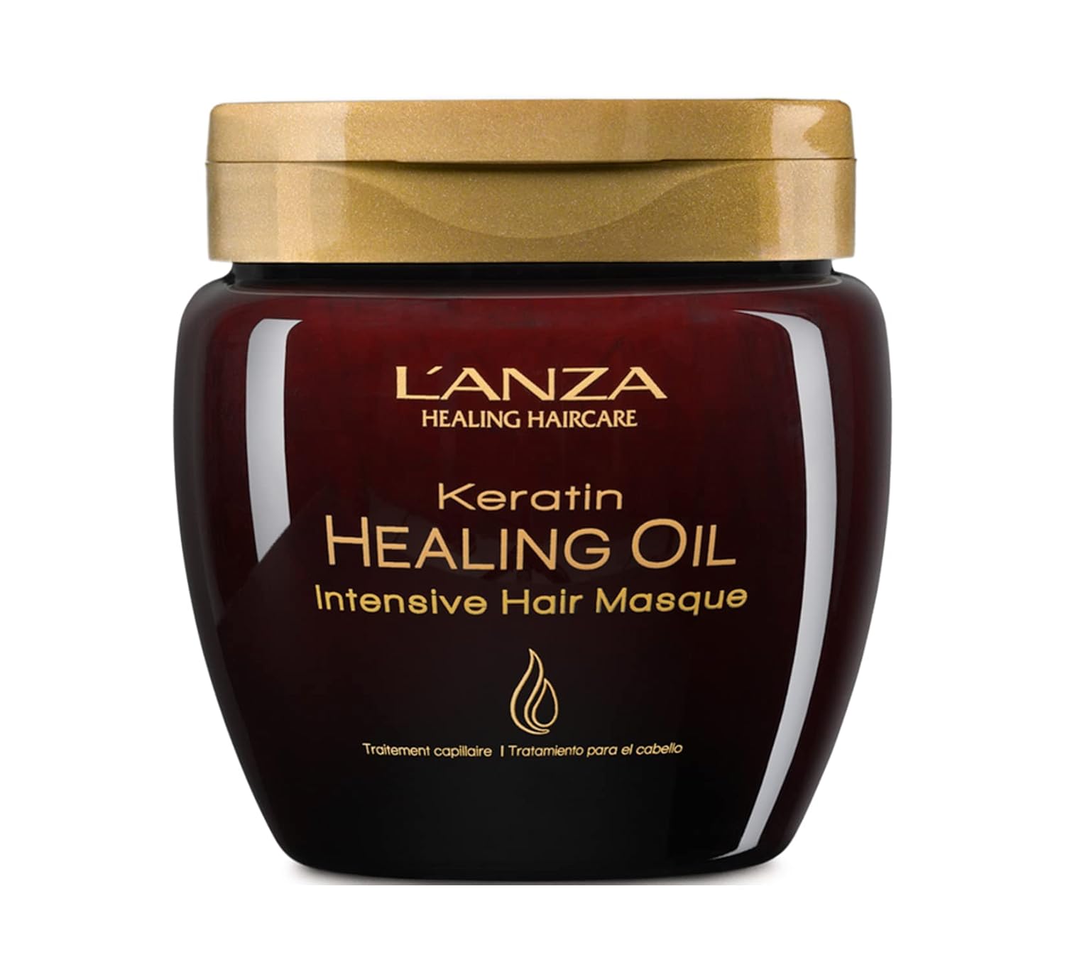 L'Anza Keratin Healing Oil Intensive Hair Masque For Damaged Hair, Nourishes, Repairs, And Boosts Hair Shine And Strength For A Silky Look, Sulfate-Free, Paraben-Free, Gluten-Free (7.1 Fl Oz)