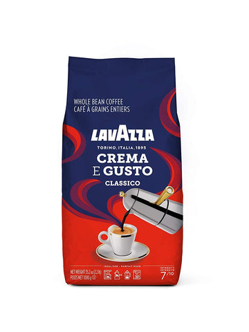 Lavazza Crema E Gusto Whole Bean Coffee 1 Kg Bag, Authentic Italian, Blended And Roasted In Italy, Full-Bodied, Creamy Dark Roast With Spices Notes