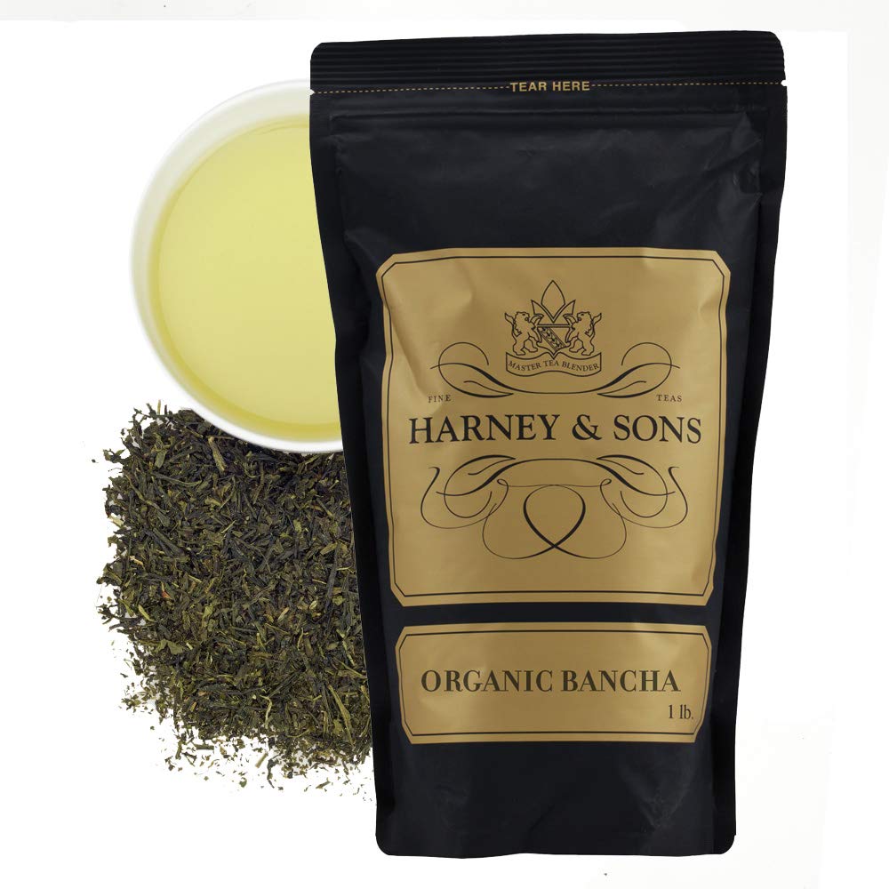 Harney & Sons Organic Bancha Green Tea, Loose Leaf Tea By The Pound, 16 Ounce