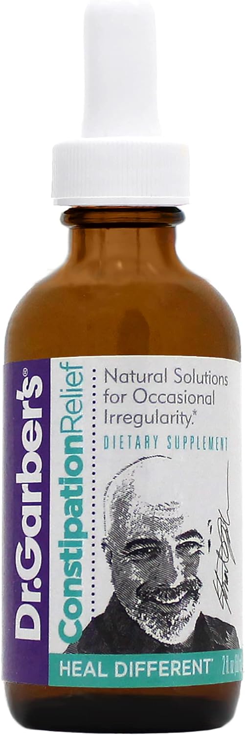 Dr. Garber's Natural Solutions Constipation Relief Oral Drops - Gemmotherapy Liquid Supplement for Gas, Constipation & Bloating Relief, Regulates Bowel Function & Improves Digestive Health - 60ml