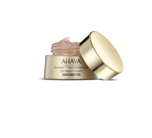 Ahava Osmoter Skin-Responsive Eye Night Cream - Youth-Boosting Intense Overnight Treatment With Patented Smartium, Lessen Dark Circles & Promote Eye Zone Luminosity, Resets The Look Of Eyes, 0.5 Fl.Oz