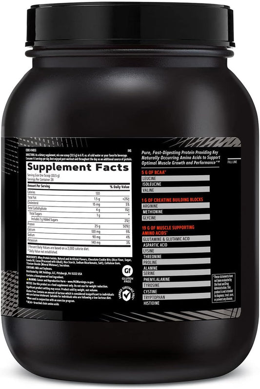 Gnc Amp Pure Isolate | Fuels Athletic Strength, Performance And Muscle Growth | Fast Absorbing | 25G Whey Protein Iso With 5G Bcaa | 28 Servings | Cookies & Cream