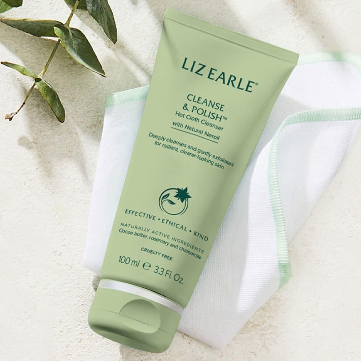 Liz Earle Cleanse & Polish™ Hot Cloth Cleanser With Natural Neroli 100Ml With 2 Cloths