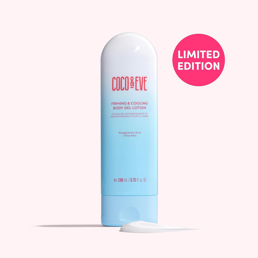 Coco & Eve Firming & Cooling Body Gel Lotion — Aftersun Care With Aloe Vera, Polyglutamic Acid For Sunburn Relief, Hydration & Skin Recovery. Soothing Moisturiser For Sun-Irritated Skin. (200 Ml)