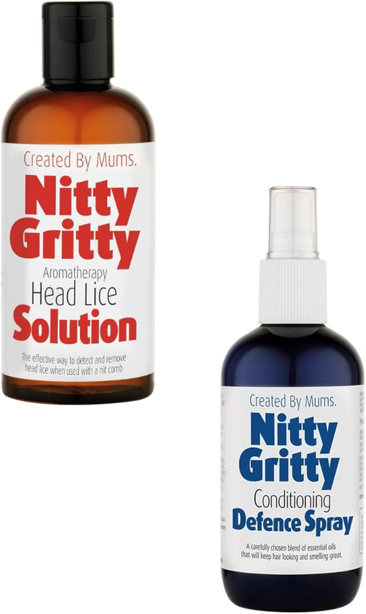 Simpul Nitty Gritty Head Lice Treatment & Defence Bundle – Head Lice Solution 150Ml & Defence Spray 250Ml – Natural, Non-Toxic Lice Removal & Prevention For Kids & Adults
