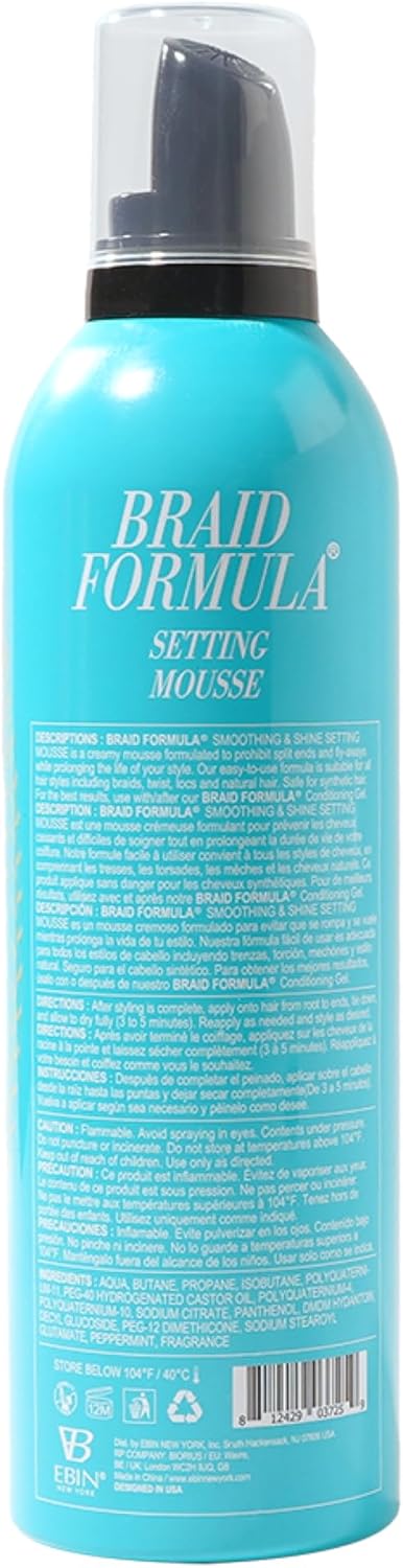 EBIN NEW YORK LOCK'N POMADE Setting Mousse Smoothing & Shine - MENTHOL (12.49oz/ 354ml) : Amazon.co.uk: Beauty