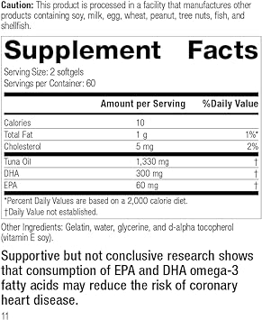 Standard Process Tuna Omega-3 Oil EPA and DHA - Whole Food Support, Br