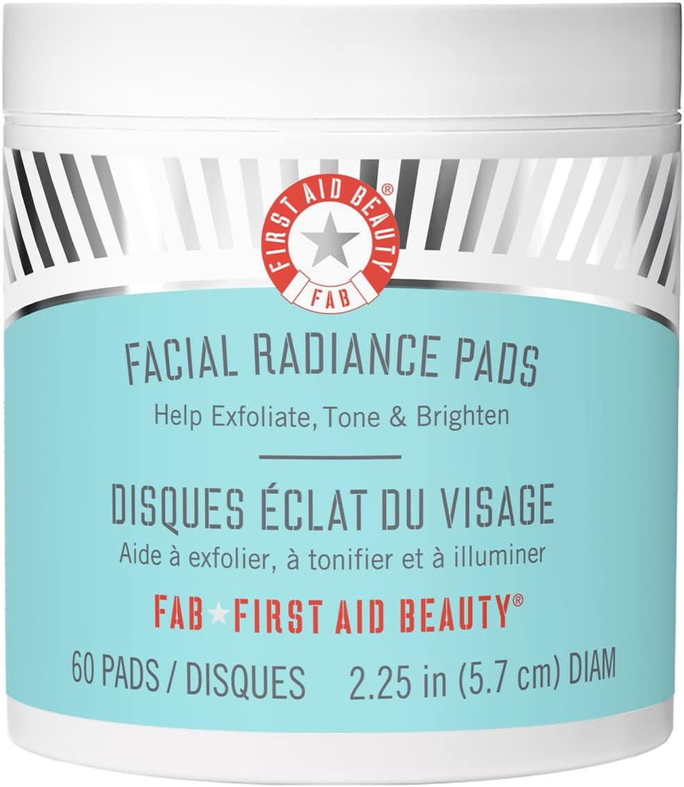 First Aid Beauty Facial Radiance Pads – Daily Exfoliating Pads With Aha That Help Tone & Brighten Skin – 60 Count