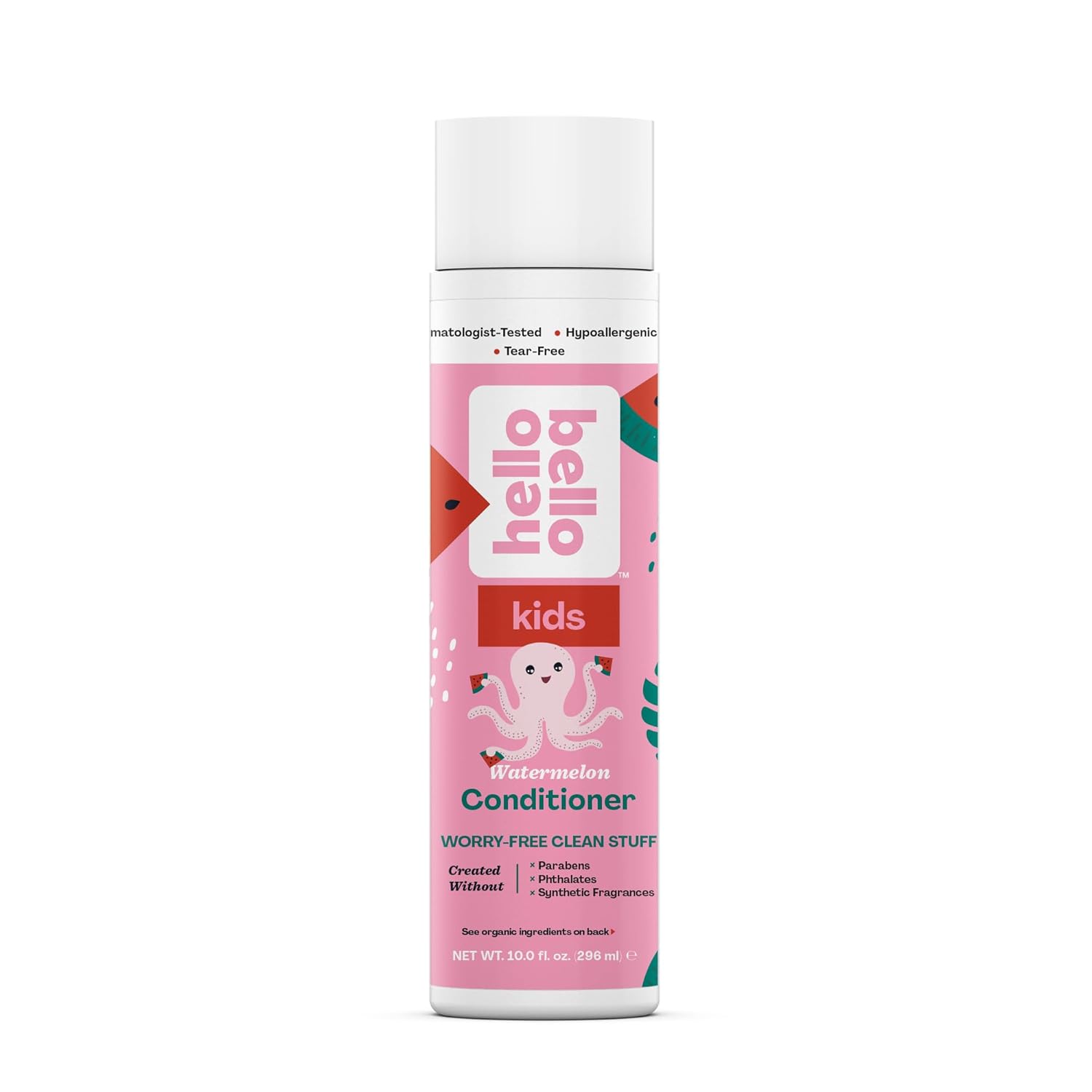 Hello Bello Kid’S Conditioner - Hypoallergenic, Ph-Balanced & Dermatologist-Tested - Thoughtful Ingredients - Watermelon, 10 Fl Oz (1 Pack)