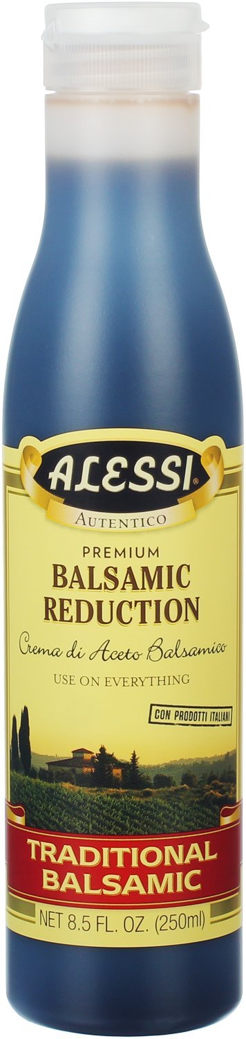 Alessi Balsamic Vinegar Reduction, Autentico from Italy, Ideal on Caprese Salad, Fruits, Cheeses, Meats, Marinades, Traditional Balsamic (Traditional Balsamic, 8.5 Fl Oz (Pack of 1))