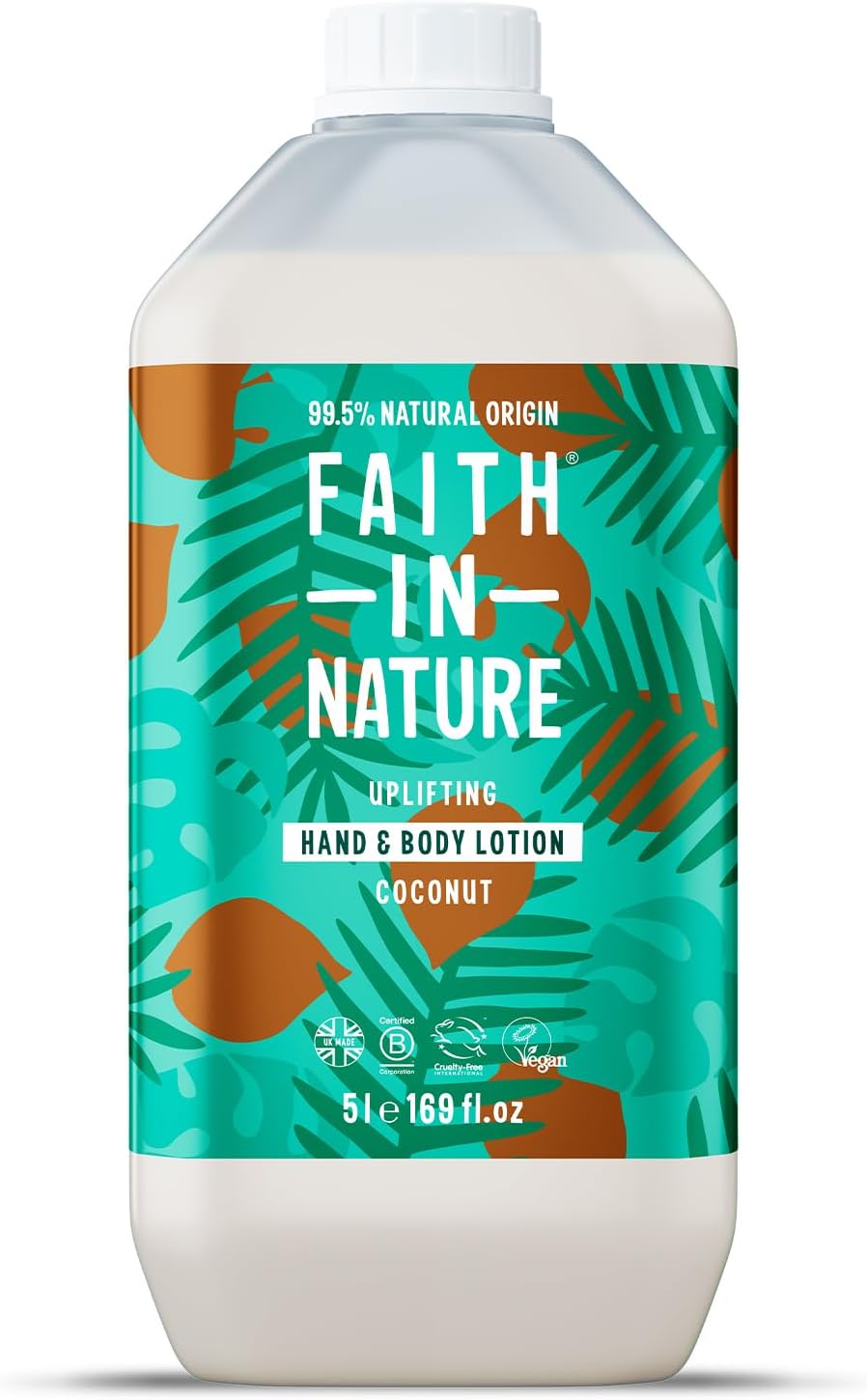 Faith In Nature Natural Lavender & Geranium Hand & Body Lotion, Relaxing, Vegan & Cruelty Free, No Sls Or Parabens, 5L Refill Pack