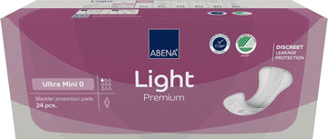 Abena Light Ultra Mini 0 | Incontinence Pads Women | 100ml Absorbency | 24 Pack | Women's Incontinence Pads | Panty Liners for Women Long | Incontinence Pads Women