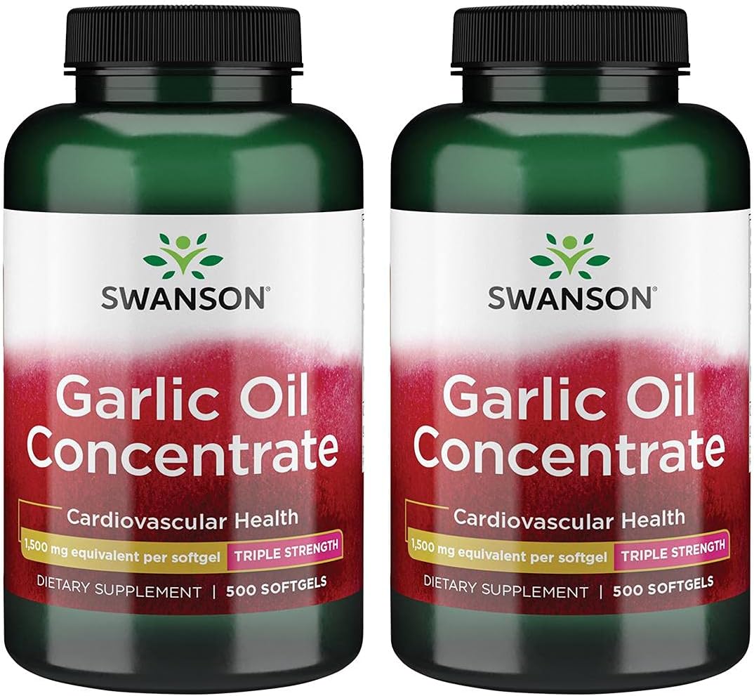 Swanson Garlic Oil Concentrate - Triple Strength 1,500 Mg 500 Sgels 2 Pack
