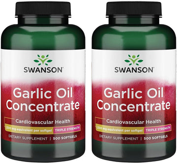 Swanson Garlic Oil Concentrate - Triple Strength 1,500 Mg 500 Sgels 2 Pack